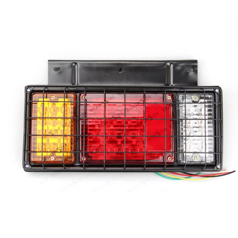 Boursin 12V LED Trailer Tail Lights With Iron Net Protection For ISUZU ELF N F Series NPR NPR-HD NRR NQR NKR NHR FSR FRR Truck Tail Lamp 1 Pair - Image 4